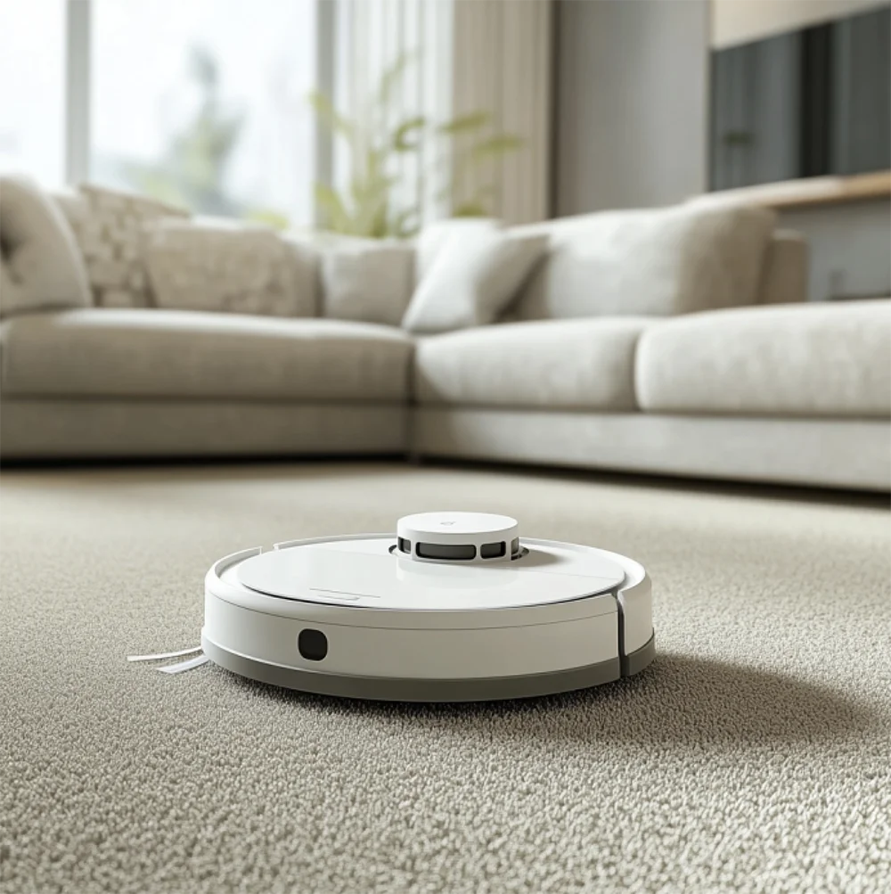 HEPA filter robot vacuum in action